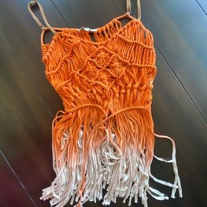 Miss Me Fringe Spaghetti Top